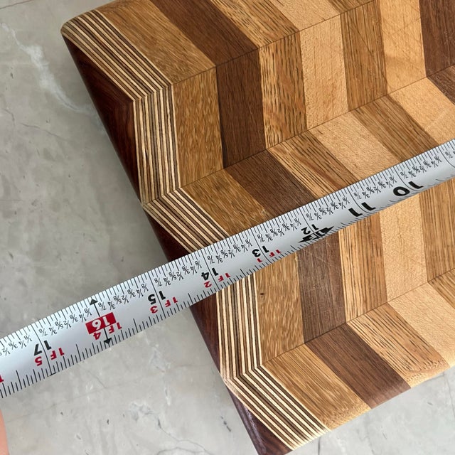Exotic Wood Chevron Cutting Board by David Levy For Sale In San Francisco - Image 6 of 8