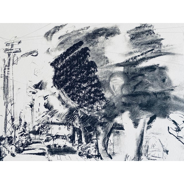 Black Ivan Schwebel, Hand Painted Lithograph "Tel Aviv Dragon Slayer" Israeli American Bezalel School, 1975 For Sale - Image 8 of 13