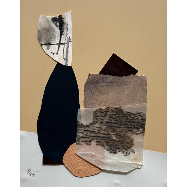 2020s "Vessel 1" Original Mixed-Media Framed Collage on Paper by Zac Woodiel For Sale - Image 5 of 12