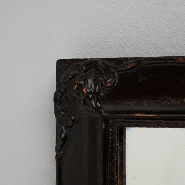 19th Century French Wood Black Patinated Wall Mirror For Sale - Image 13 of 18