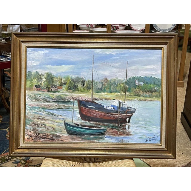 Fraval Le Demazel, Seaside, Paimpol, 1920s, Canvas, Framed For Sale - Image 8 of 8