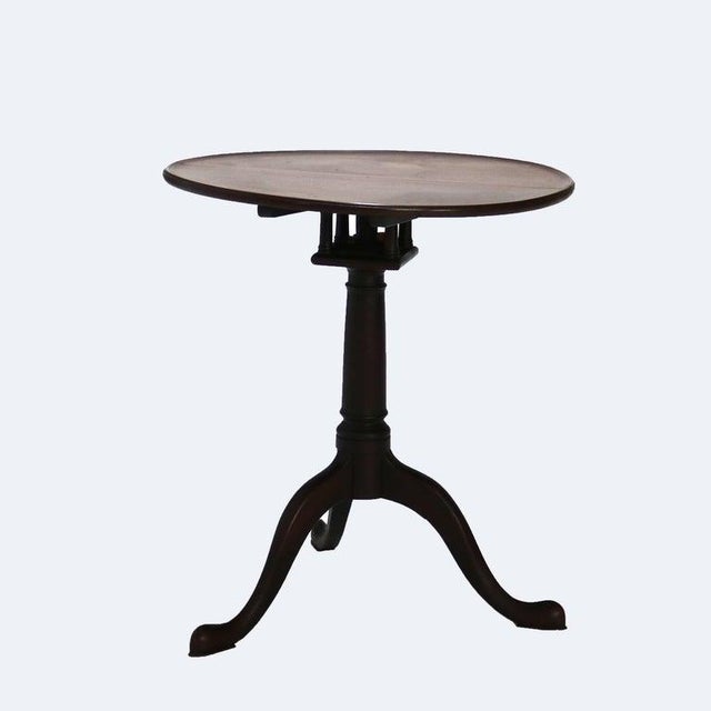 Antique Queen Anne Mahogany Dish Top Tilt Top Table with Bird Cage C1780 Measures- 30"H x 26.75"W x 26.75"D