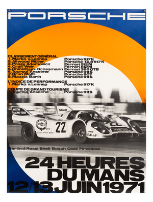 24 Hours of Le Mans Porsche Poster, 1971