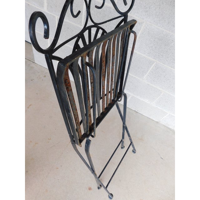 Vintage French Style Wrought Iron Outdoor Dining Bistro 3 Piece Set "B" For Sale - Image 11 of 15