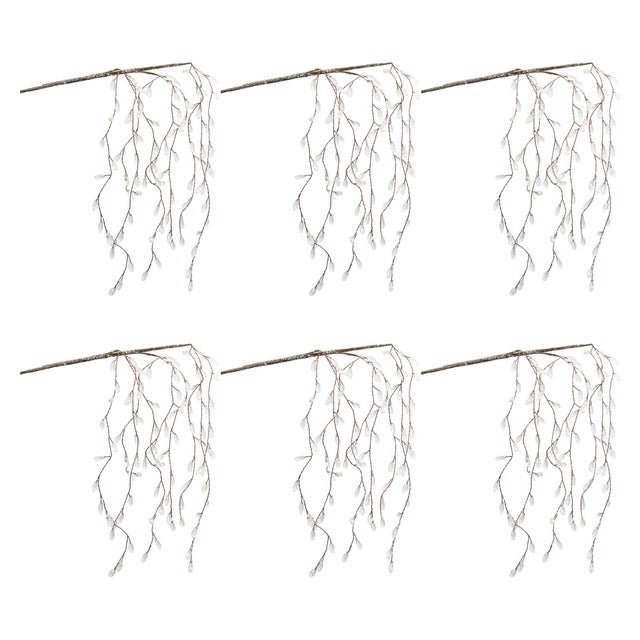Rustic Icy Hanging Branch (Set of 6) For Sale - Image 3 of 3