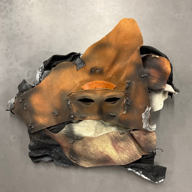 Dominique Caron Handmade Leather Art Mask For Sale - Image 12 of 12