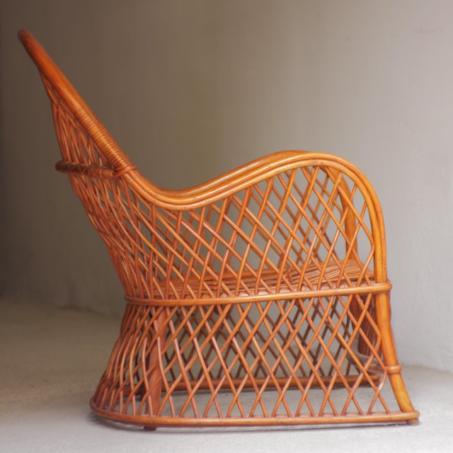 Italian Wicker Armchairs from Gervasoni, 1970s, Set of 2 For Sale - Image 6 of 18