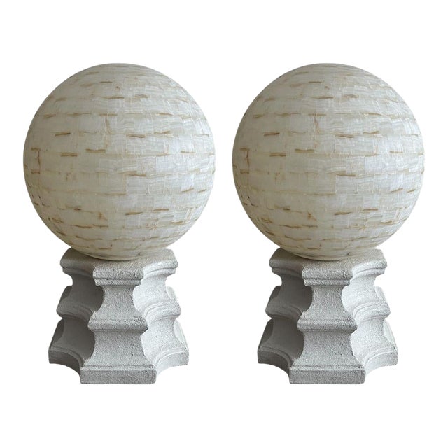 Oversized Pair of Onyx Floor Lamps With Sculptural Base. u.s.a. 1980's For Sale