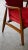 Red Danish 1950's Lounge Chair With Slim Sculptural Carved Oak Frame For Sale - Image 8 of 9