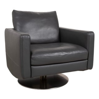 Relevé Armchair in Black Leather from Natuzzi For Sale