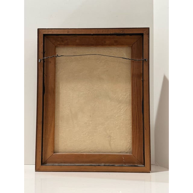 Mid 20th Century Vintage Expressionist Portrait Painting Signed Oil on Board Framed For Sale - Image 5 of 7