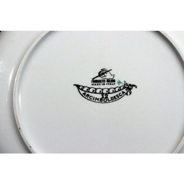 Mid-Century Modern Piero Fornasetti Pottery Arcimboldesca Vegetable Face Plate, After Giuseppe Arcimboldo For Sale - Image 3 of 4