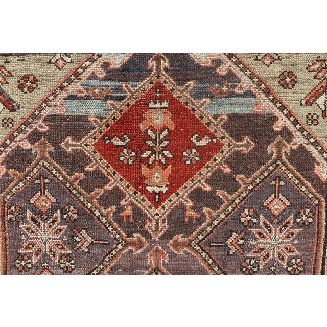 Beautiful Antique Persian Bakhitari Rug in Diamond Patten in Gray & Multi Colors 4'1 X 7 For Sale - Image 11 of 13
