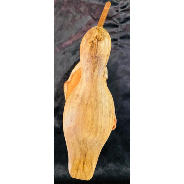Hand Carved Wood Birds on Wooden Bases - a Pair For Sale - Image 11 of 13