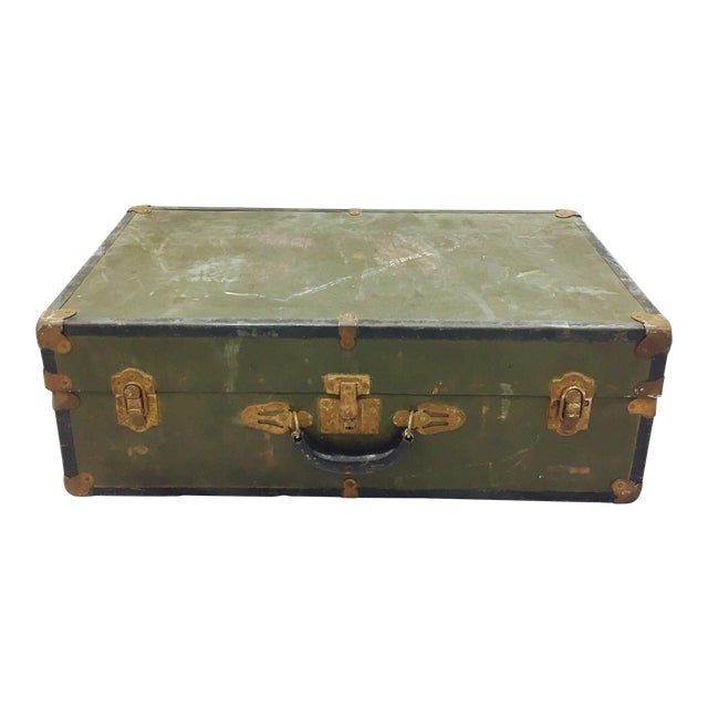 Vintage Green Metal Suitcase Chairish