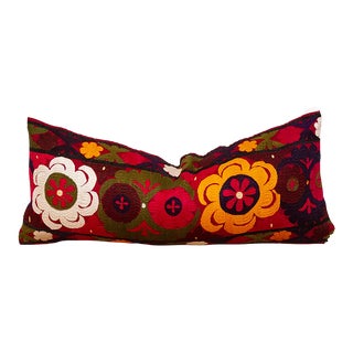 Bano Antique Uzbek Suzani Linen Pillow For Sale