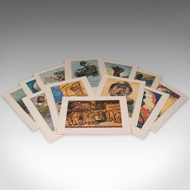 This is a vintage folio of 12 posters titled 50° Della Redenzione 1918–1968. An Italian, art exhibition collection of WWI...