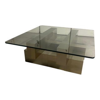 1970s Paul Evans Style Cityscape Minimalist Patchwork Coffee Table For Sale
