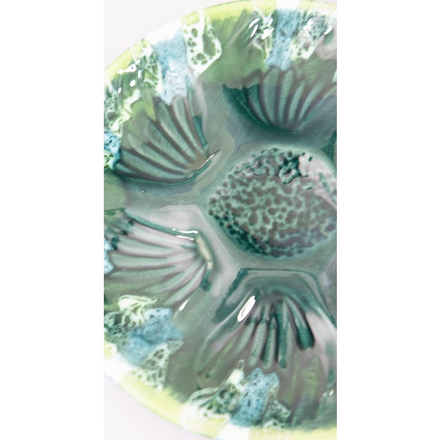 Vallauris Mid Century French Vallauris Majolica Oyster Plate For Sale - Image 4 of 8