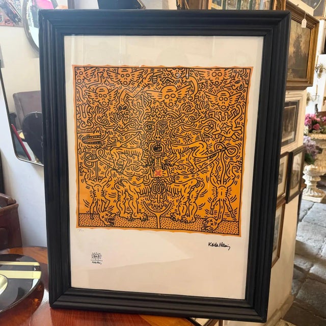 2010s 21st Century Keith Haring Pop Art Framed 63/150 Untitled Lithography For Sale - Image 5 of 14