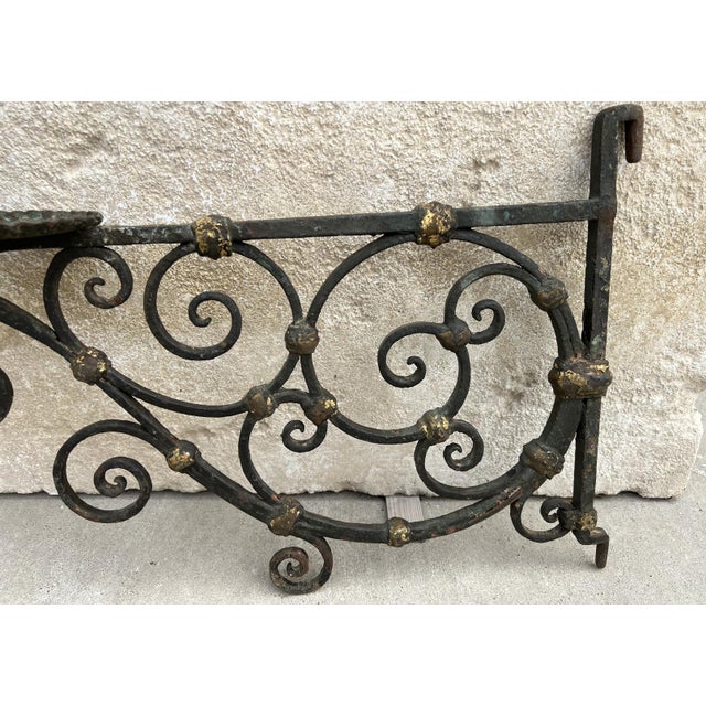 Pair of 18th Century Italian Painted Wrought Iron Wall Mounted Candle Holders For Sale - Image 12 of 18