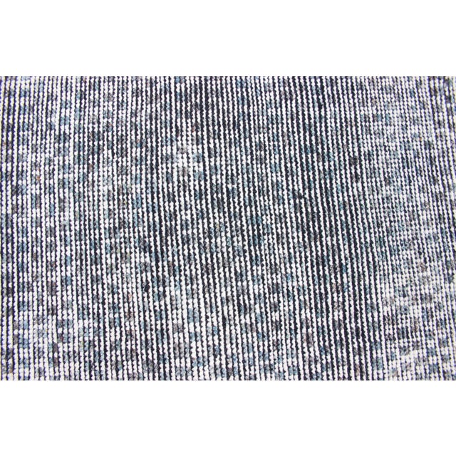 Checkered Modern Distressed Rug in Shades of Green, Charcoal and White For Sale - Image 10 of 13