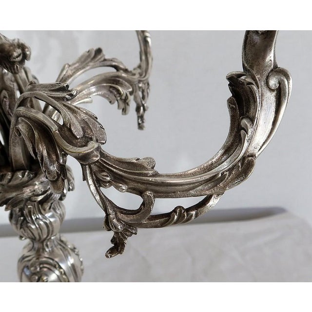 Candleholders in Silvered Bronze, Set of 2 For Sale - Image 9 of 18