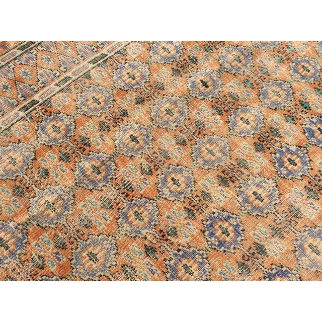 1960s Vintage Distressed Bukhara Area Rug - 85" X 124" For Sale - Image 5 of 8