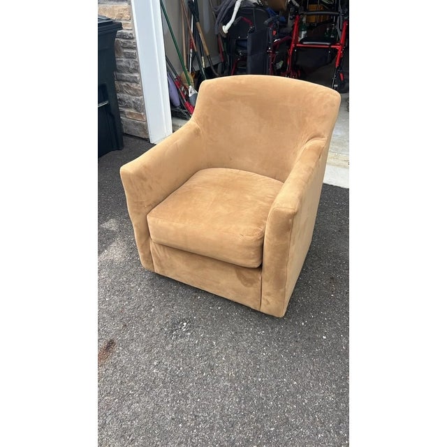 The Dune Plush Swivel Accent Chair For Sale - Image 11 of 11