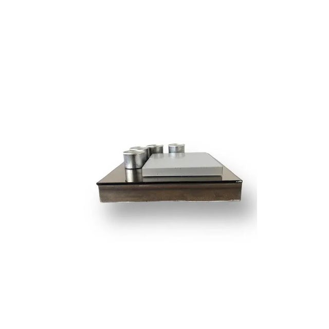 Metal Italian Square Ceiling Light in Aluminum and Steel, 1970s For Sale - Image 7 of 9