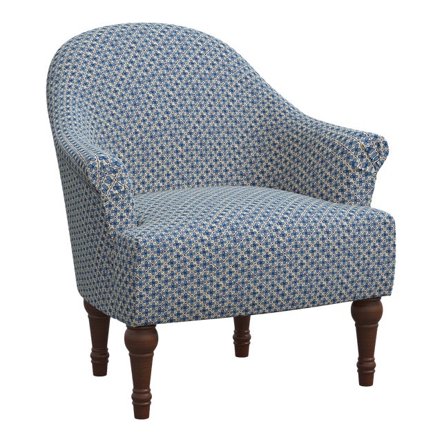 John Robshaw x Cloth & Company Josephine Chair in Aalap Blue For Sale