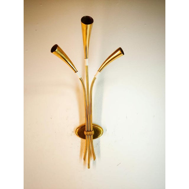 Mid-Century Modern Three Light Wall Lamp by Oscar Torlasco For Sale - Image 3 of 12