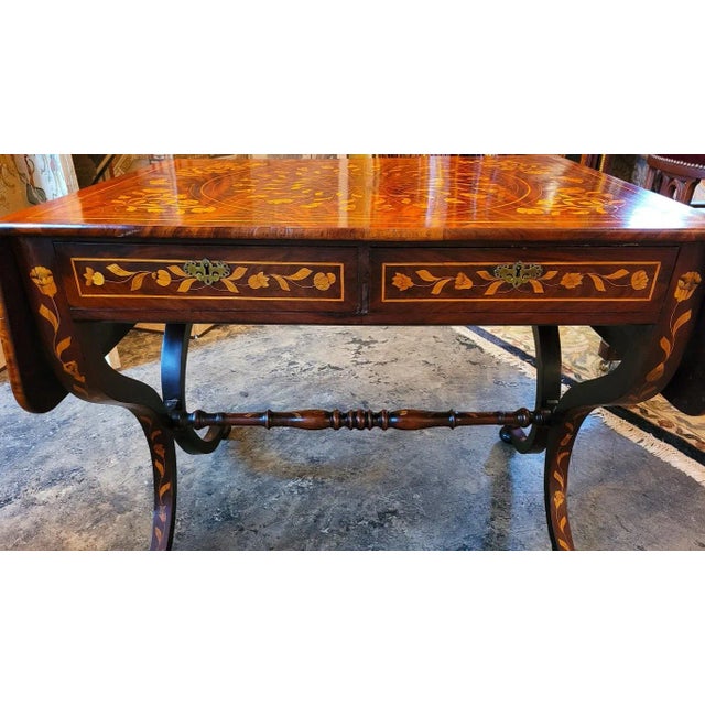 Wood Exceptional 18c Dutch Regency Marquetry Sofa Table For Sale - Image 7 of 13