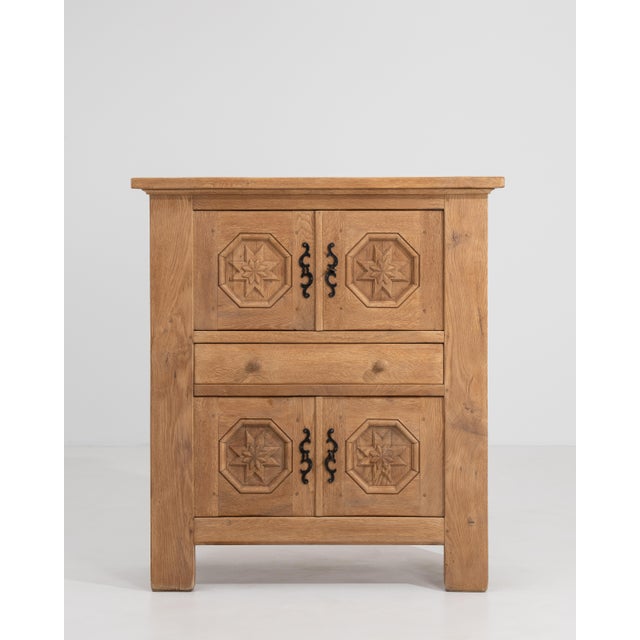 1970s Oak Brutalist Cabinet For Sale - Image 11 of 17