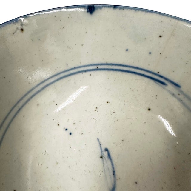 Blue Early 20th-Century Antique Chinese Blue and White Porcelain Bowl For Sale - Image 8 of 11