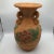 Large Hand Thrown 3 Handle Terra-Cotta Vase Floral Decorated For Sale - Image 13 of 13