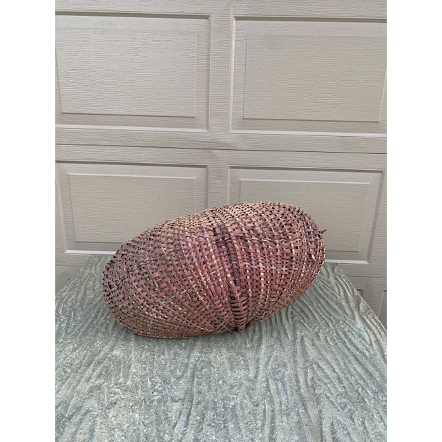 Early 20th Century American Splint Oak Gathering Basket For Sale - Image 12 of 12