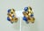Abstract Antigona Paris Gold Plated Sculptural Earrings With Blue Cabochons, a Pair For Sale - Image 3 of 12