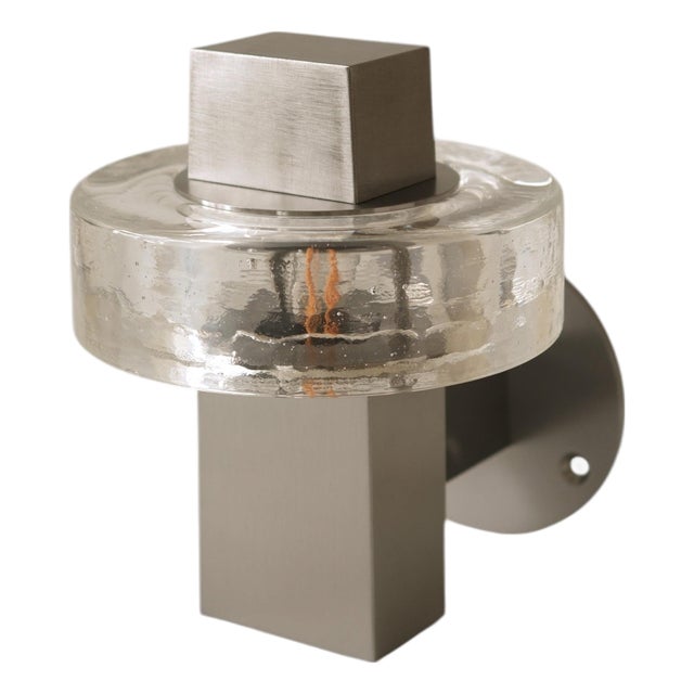 Gioiello II Wall Lamp in Stainless Steel and Glass by Marine Breynaert For Sale