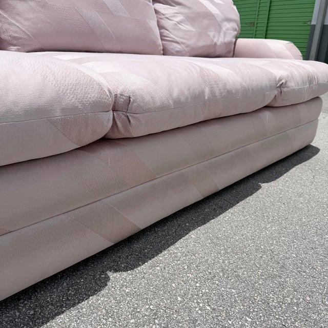 Postmodern Mauve/Pink Sectional Sofa - 2 Pieces For Sale - Image 11 of 12