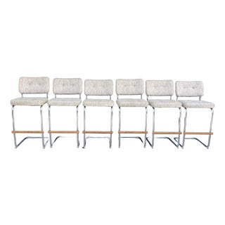 1980s Cal-Style Furniture Mfg. Co (Compton, Ca) Inc. Barstools (Set of 6) For Sale