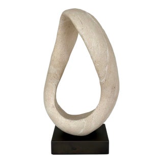 Revelation Modern Travertine New Twist Sculpture For Sale