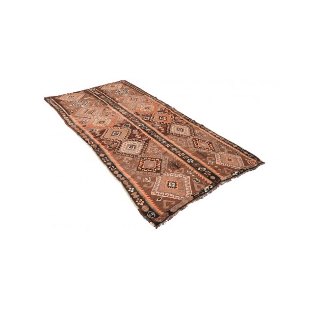 Vintage handwoven wool kilim rug from Kars region of Turkey. Approximatelly 50-60 years old. In very good condition. Rare...