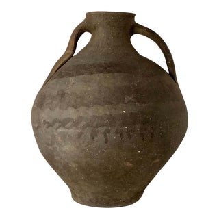 18th Bridal Jug Grey Picher "Cantaro" From Calanda, Spain, Terracotta Vase For Sale