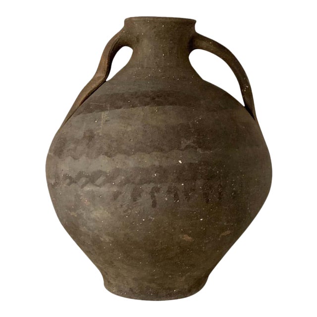 18th Bridal Jug Grey Picher "Cantaro" From Calanda, Spain, Terracotta Vase For Sale