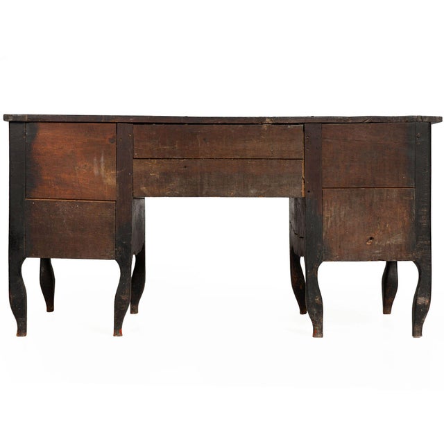 18th Century French Provincial Black Painted “Mazarin” Pedestal Desk For Sale - Image 4 of 12