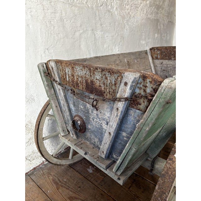 Victorian Painted Wooden Four-Wheel Hand Cart, 1880 For Sale - Image 4 of 8