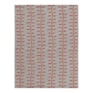 Scandinavian Style Kilim Rug in Gray, Red & Pink by Rug & Kilim 3x16 For Sale
