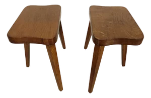 Set of Vintage Oak Stools, 1950