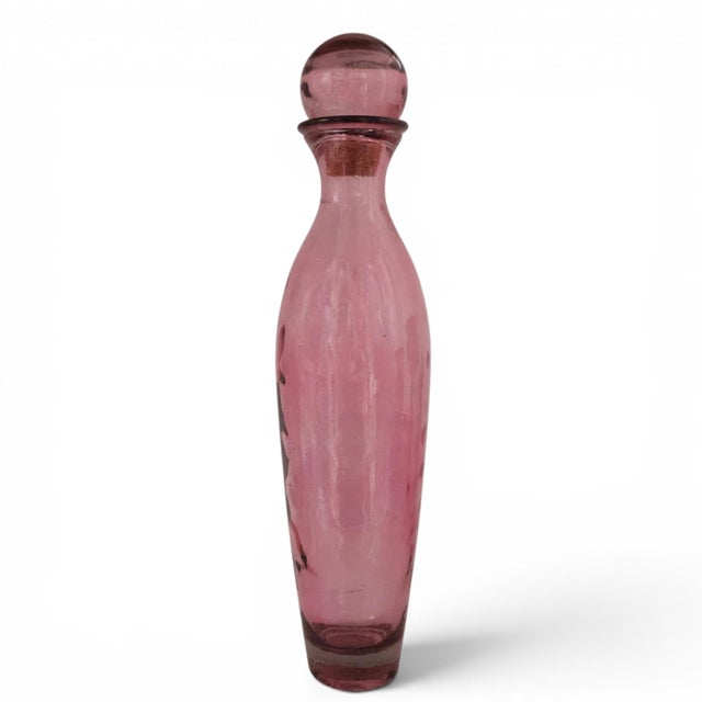 Mid-Century Modern Vidrios San Miguel Spanish Amethyst Recycled Glass Genie Bottle Decanter For Sale - Image 3 of 13